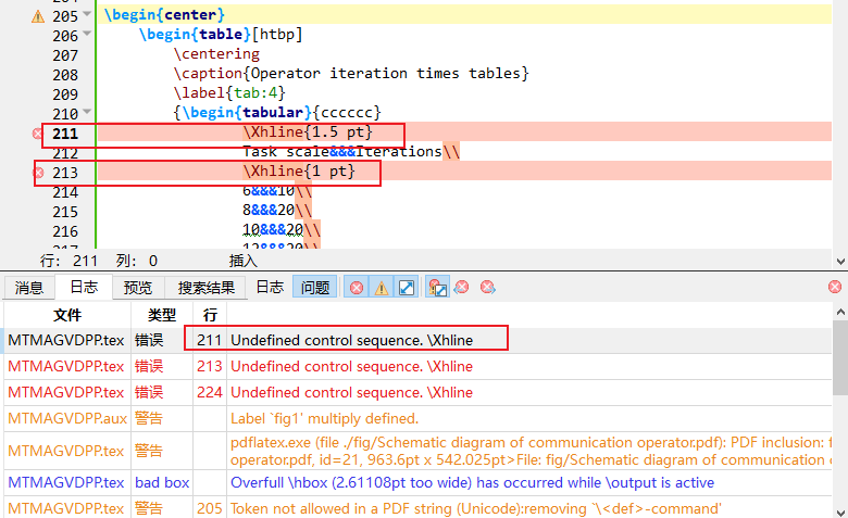 解决“Undefined control sequence. \hline”