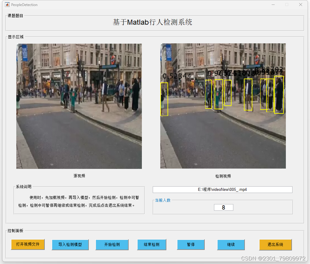 基于Matlab编写的Yolo算法行人检测系统