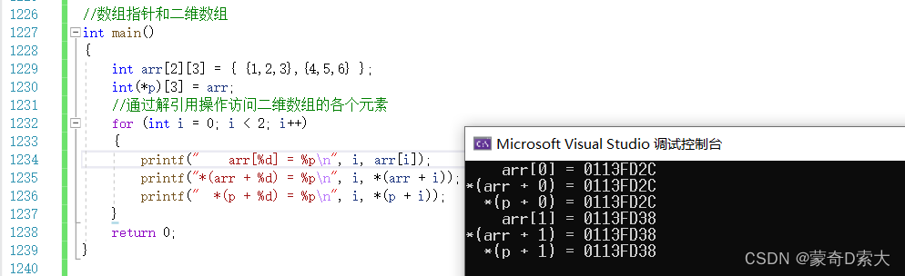 数组指针与二维数组3