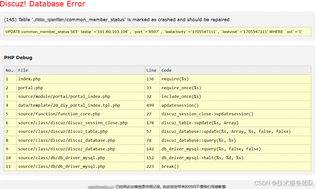 Discuz! X3.4数据(145) Table ‘.common_member_status问题完美解决