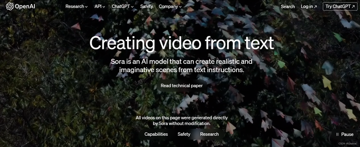 重磅！OpenAI发布文生视频模型Sora——视频模型的奇点或许来临！！_sora官方