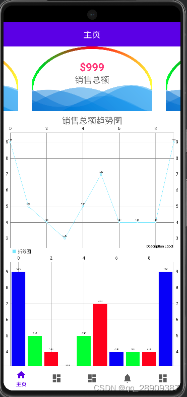 【自定义View】android自定义渐变色圆弧+水波纹布局