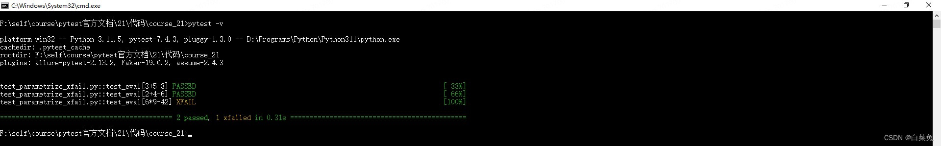 21、pytest参数化中标记单独的测试用例