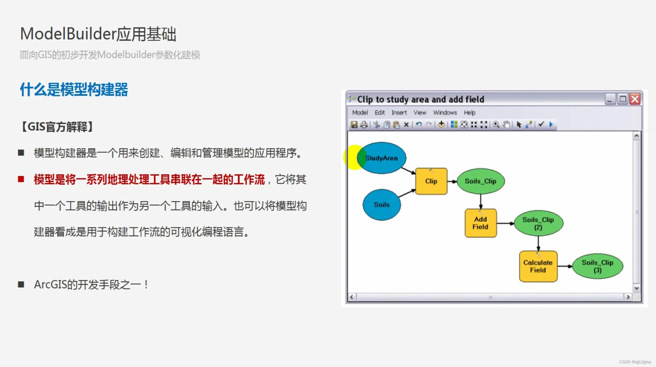 ArcGIS学习（十二）ModelBuilder参数化建模