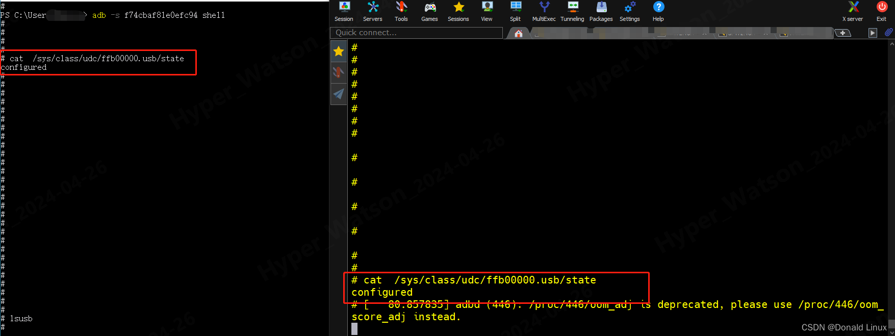 20240426 linux 查看otg usb 是否连接到PC还是只是连接到电源适配器，cat /sys/class/udc