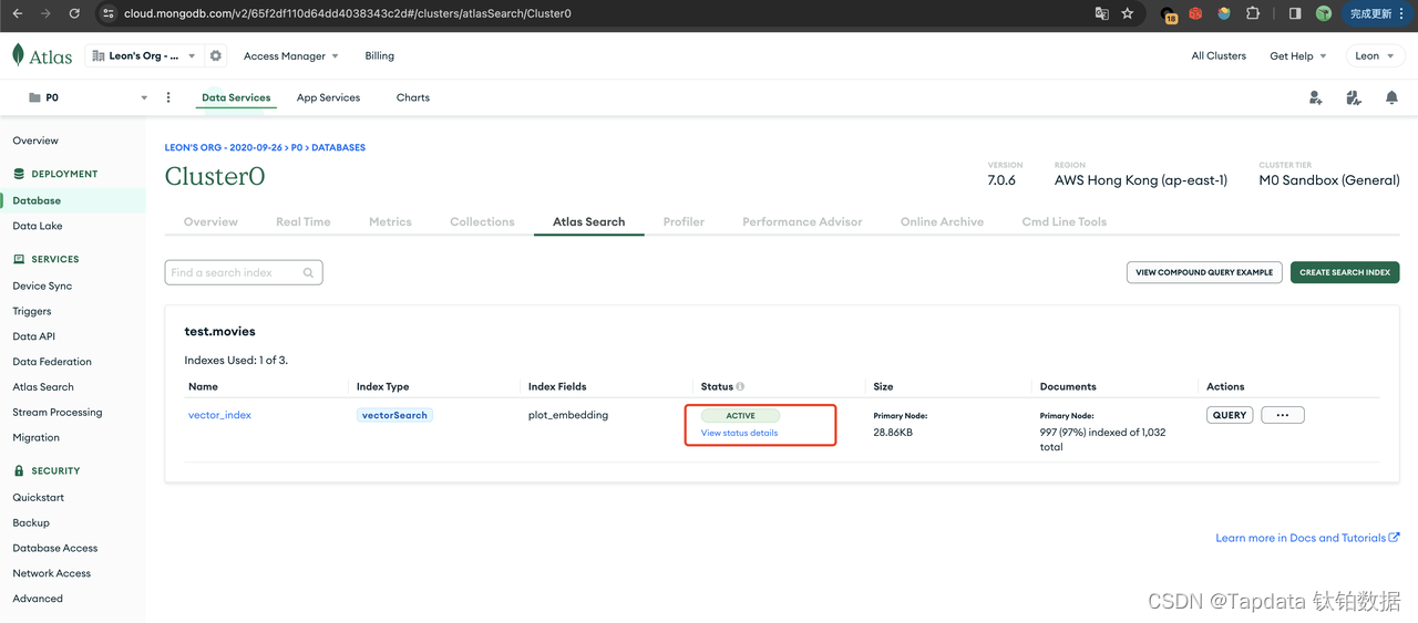 AI 数据观 | TapData Cloud + MongoDB Atlas：大模型与 RAG 技术有机结合，落地实时工单处理智能化解决方案