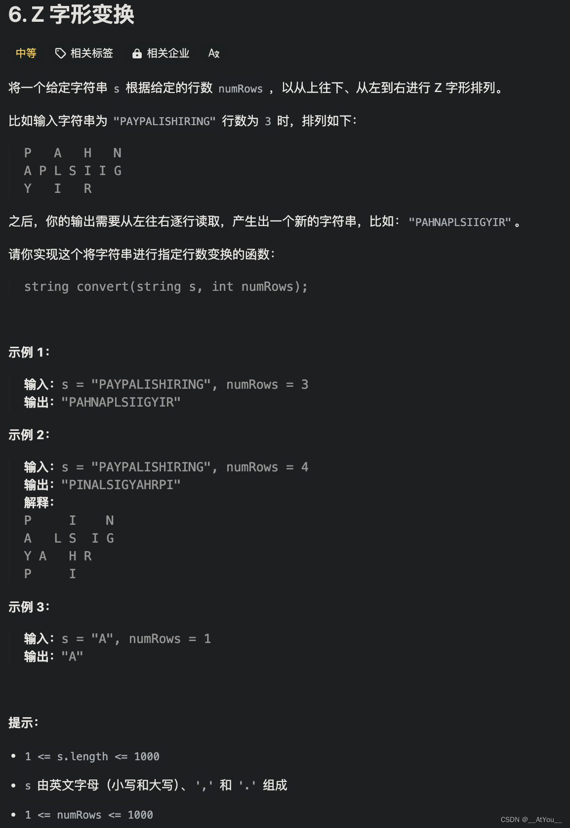 Golang | <span style='color:red;'>Leetcode</span> Golang题解之第<span style='color:red;'>6</span>题<span style='color:red;'>Z</span><span style='color:red;'>字形</span><span style='color:red;'>变换</span>
