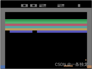 图2-1 Breakout for Atari 2600游戏示意图