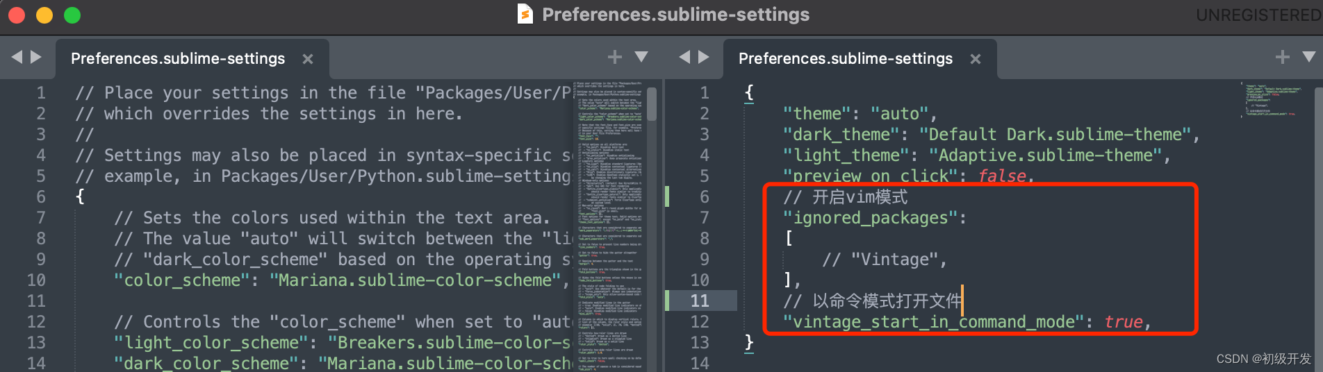 sublime text 开启<span style='color:red;'>vim</span><span style='color:red;'>模式</span>