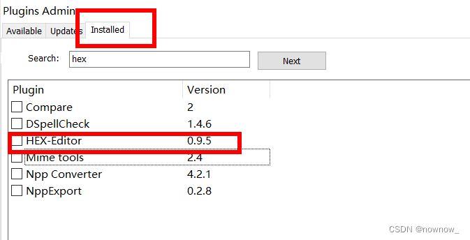 notepad++安装 hex-editor插件