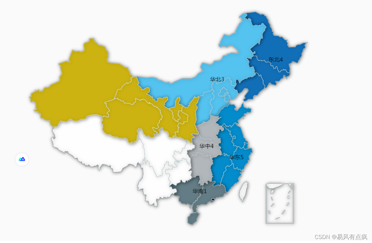 使用Echarts绘制中国七大区地图