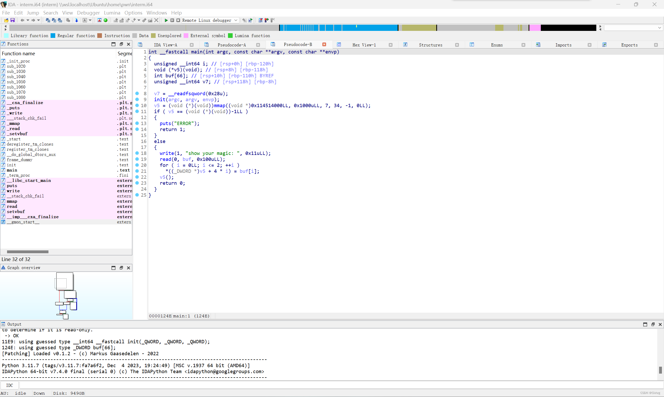 [XYCTF]-PWN:Intermittent解析（pop栈内数据构造shellcode，自己编写shellcode）