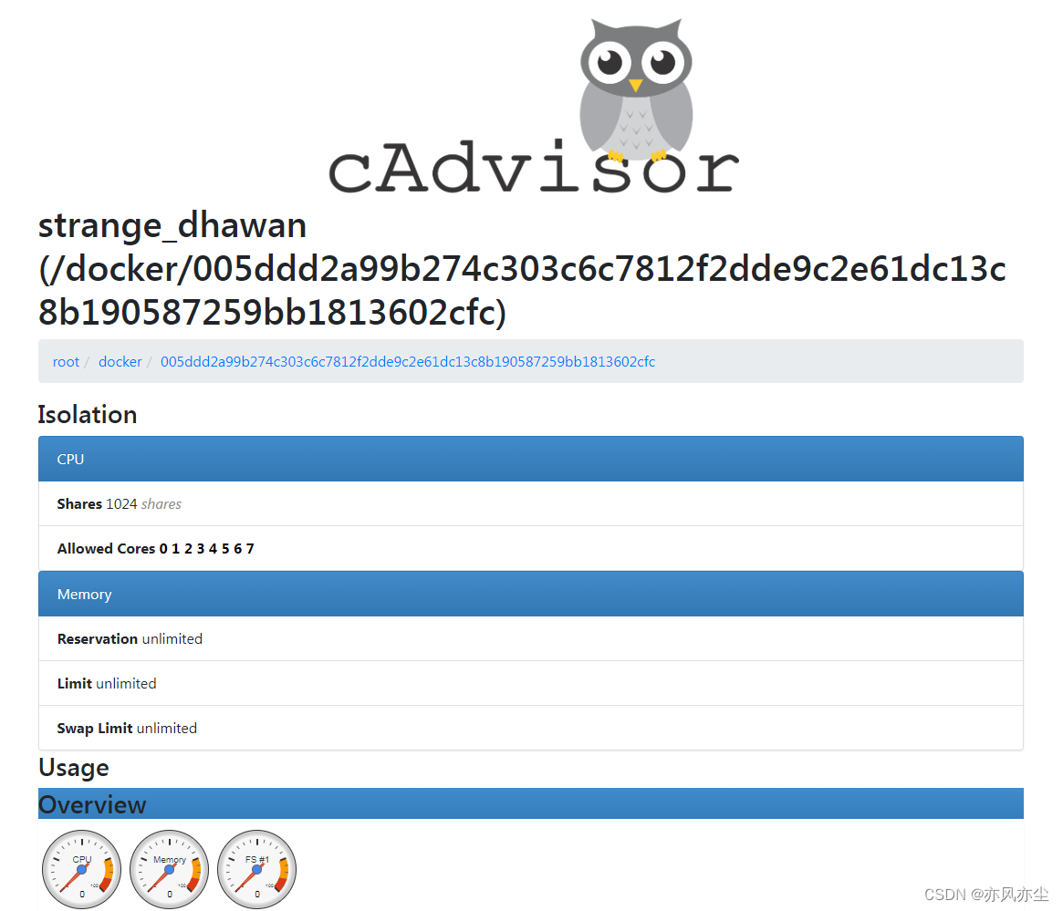 cAdvisor-Docker容器性能分析工具