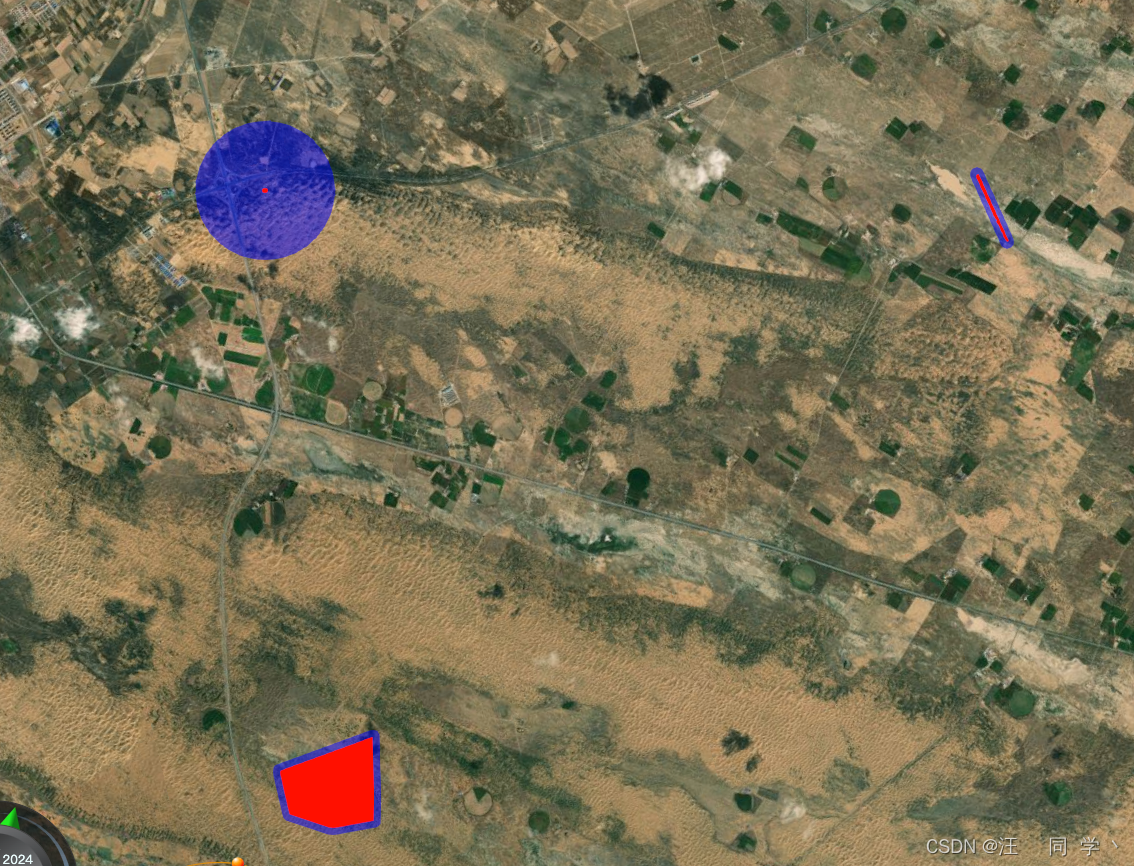 【超<span style='color:red;'>图</span> SuperMap3D】【<span style='color:red;'>基础</span>API使用示例】52、超<span style='color:red;'>图</span>SuperMap3D - <span style='color:red;'>绘制</span><span style='color:red;'>点</span>｜<span style='color:red;'>线</span>｜<span style='color:red;'>多边形</span>面<span style='color:red;'>的</span>缓冲区