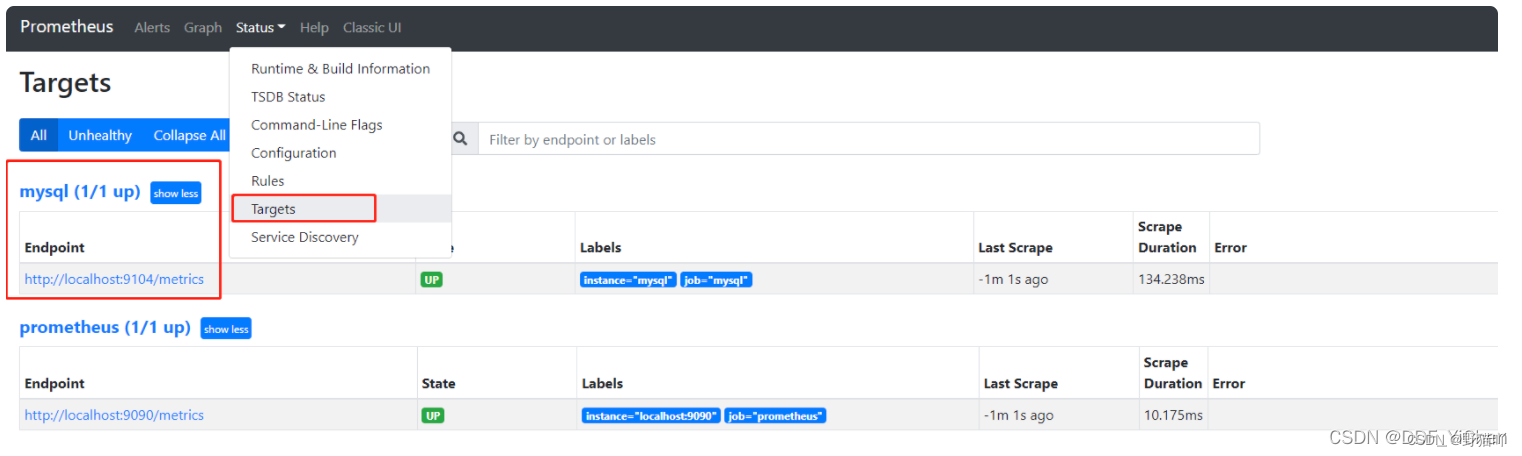 mysql 端点