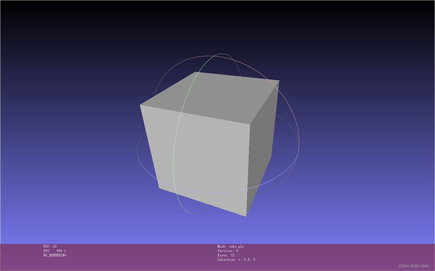 pymeshlab创建给定边长的正方体并保存