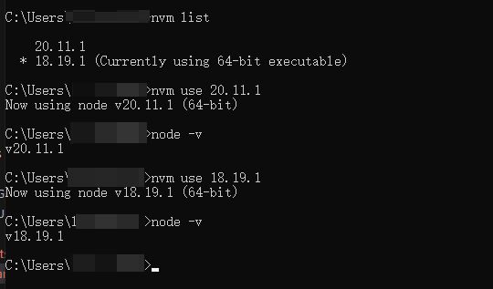 nvm安装不同版本的node