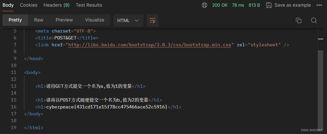 【CTF Web】XCTF GFSJ0475 get_post Writeup（HTTP协议+GET请求+POST请求）