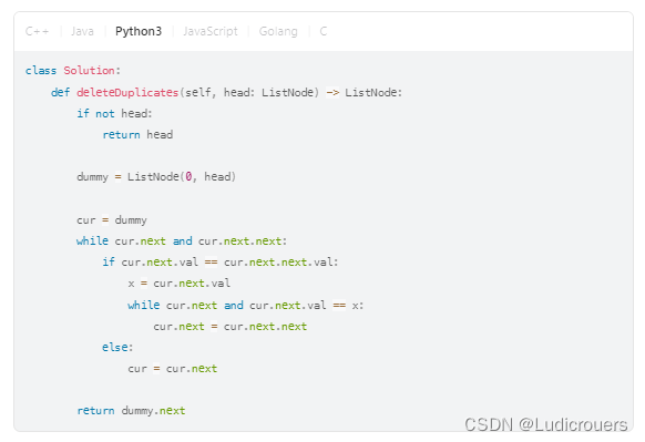 【链表Linked List】力扣-82 删除链表中的重复元素II