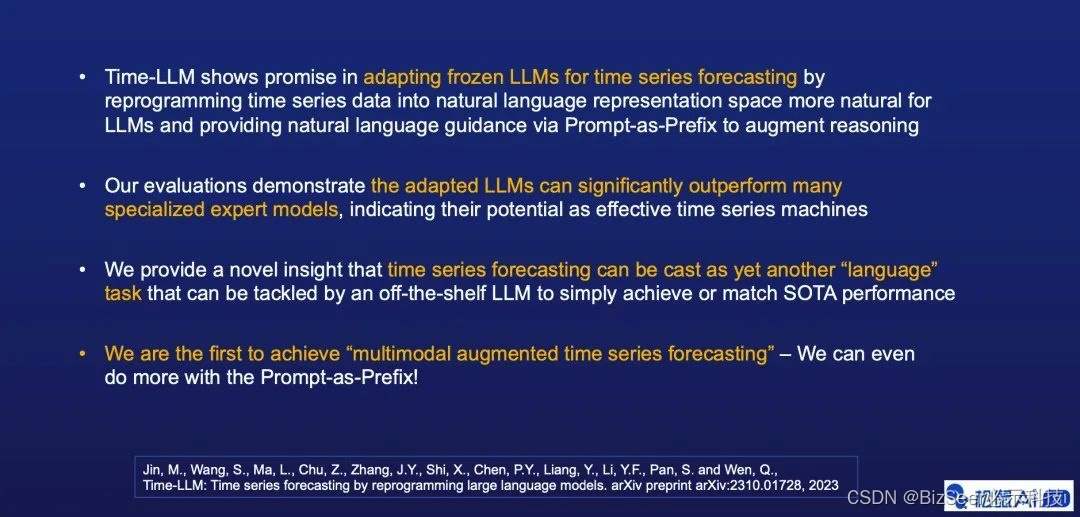 顶会ICLR2024论文Time-LLM：基于大语言模型的时间序列预测