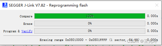 Jlink调试的时候提示擦除超时，programming failed @ address 0x0804000