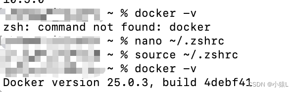 mac: docker安装及其Command not found: docker