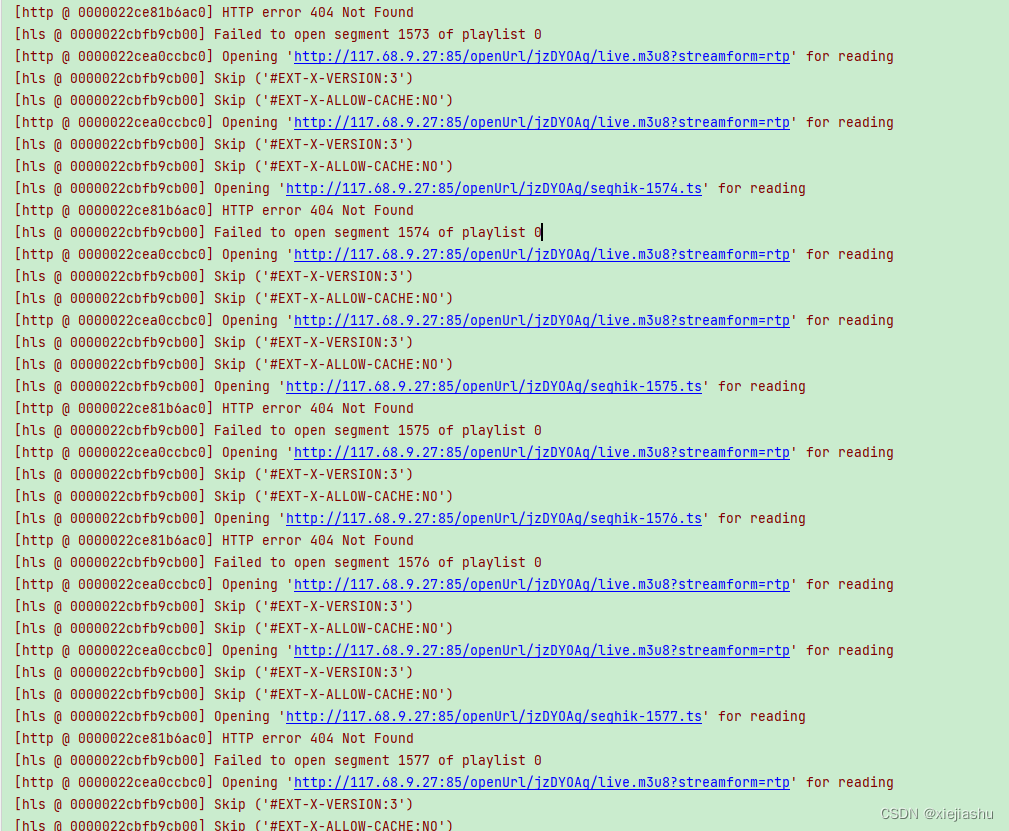 ffmpeg命令增加headers参数解决http请求ts返回404 not found问题的解决方法：-headers、-an