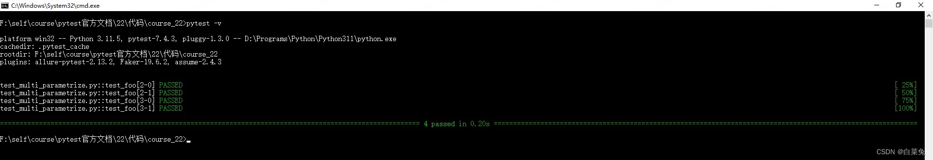 22、pytest多个参数化的组合