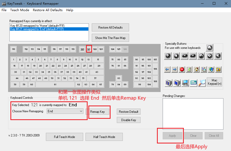 键盘映射工具KeyTweak的使用，把F9和F10改为 Home、End