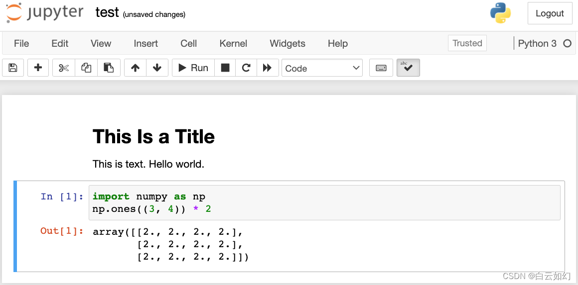 深度学习工具-Jupyter Notebook使用