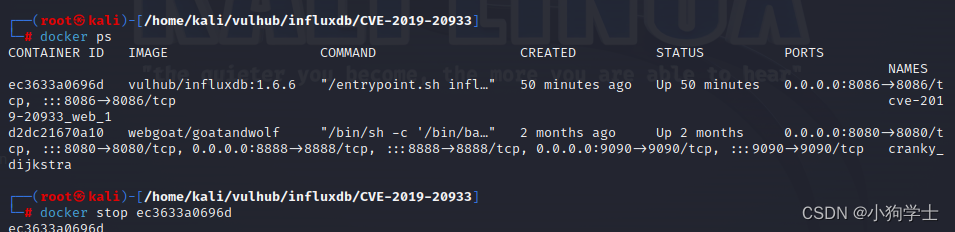 CVE-2019-20933-influxdb未授权访问-vulhub