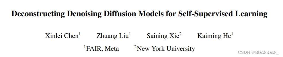 Deconstructing Denoising Diffusion Models for Self-Supervised Learning