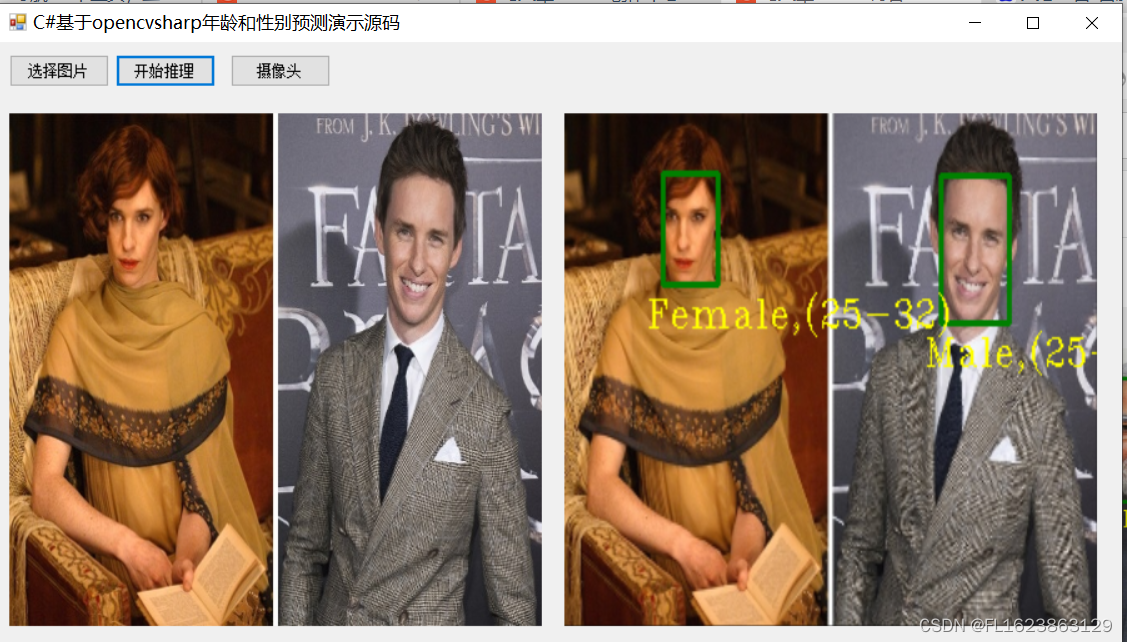 [C#][opencvsharp]C#使用opencvsharp进行年龄和性别预测支持视频图片检测