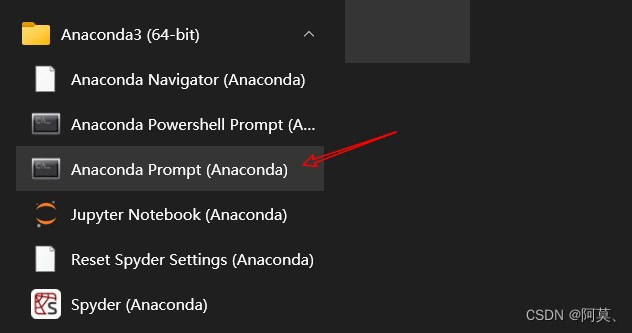 点击 Anaconda Prompt