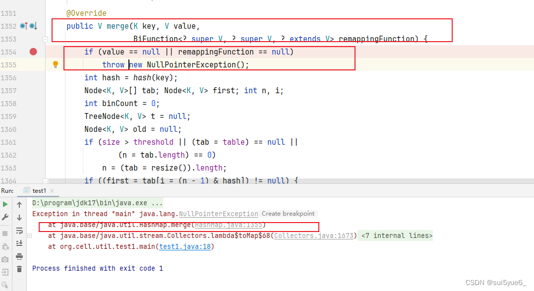 使用lambda表达式Collectors.toMap 遇到的报错,带有源码分析