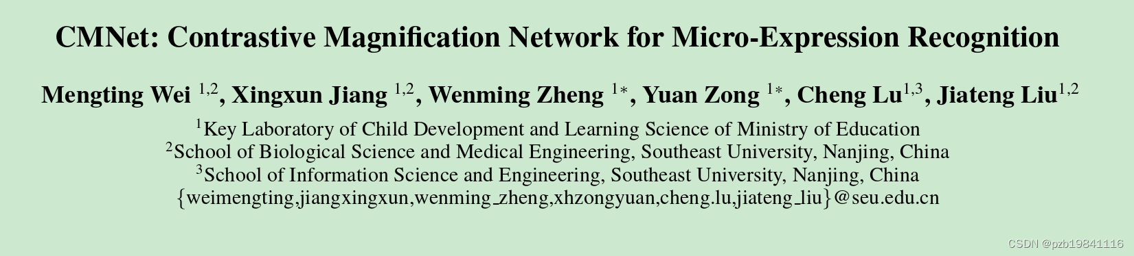 CMNet:Contrastive Magnification Network for Micro-Expression Recognition 阅读笔记