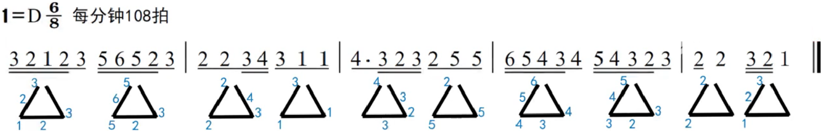 75.乐理基础-打拍子-八三、八六拍的三角形打法
