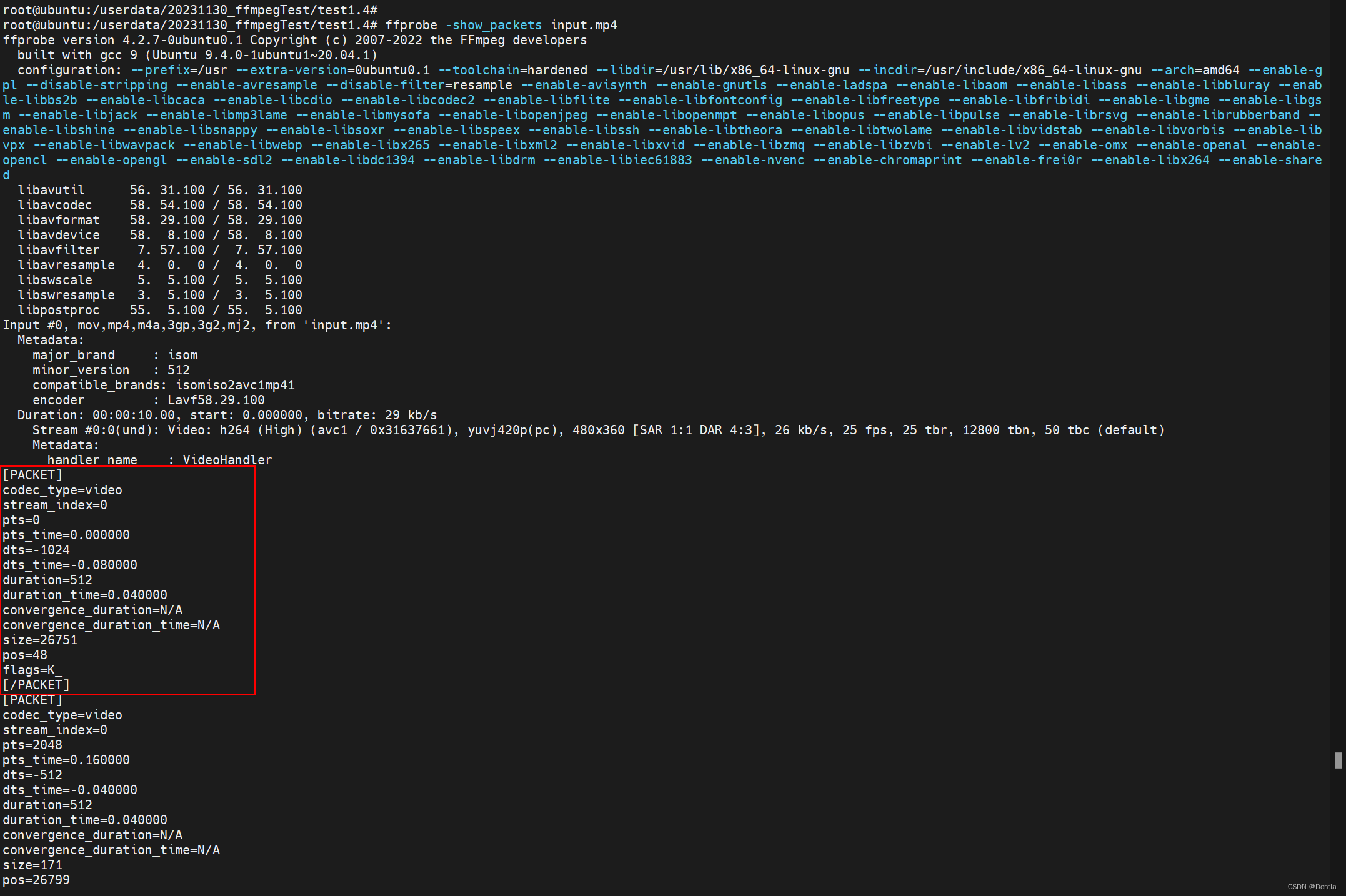 Ffmpeg Ffprobe PACKET字段解读（codec_type、stream_index、pts_time、dts_time ...