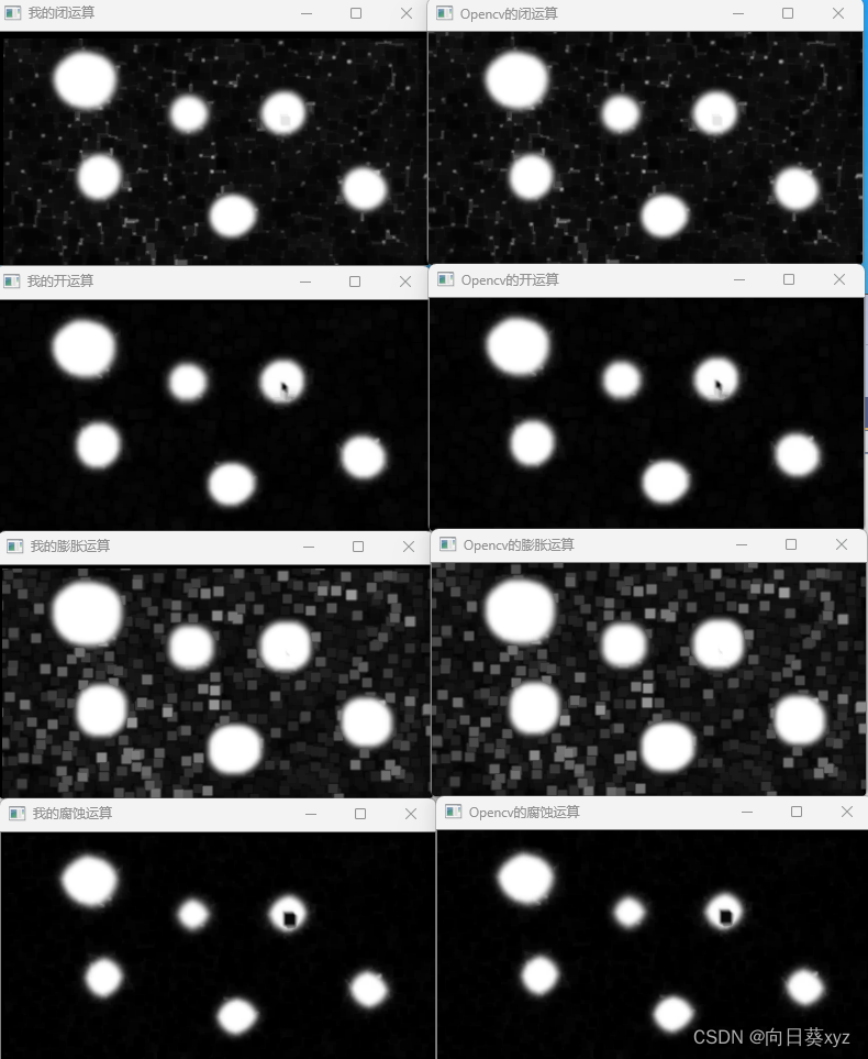 【C++ OpenCV】机器视觉-二值图像和灰度图像的膨胀、腐蚀、开运算、闭运算