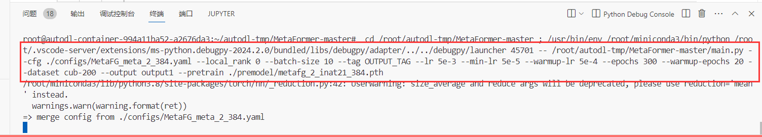 VScode----debug调试python代码添加上额外命令（args）