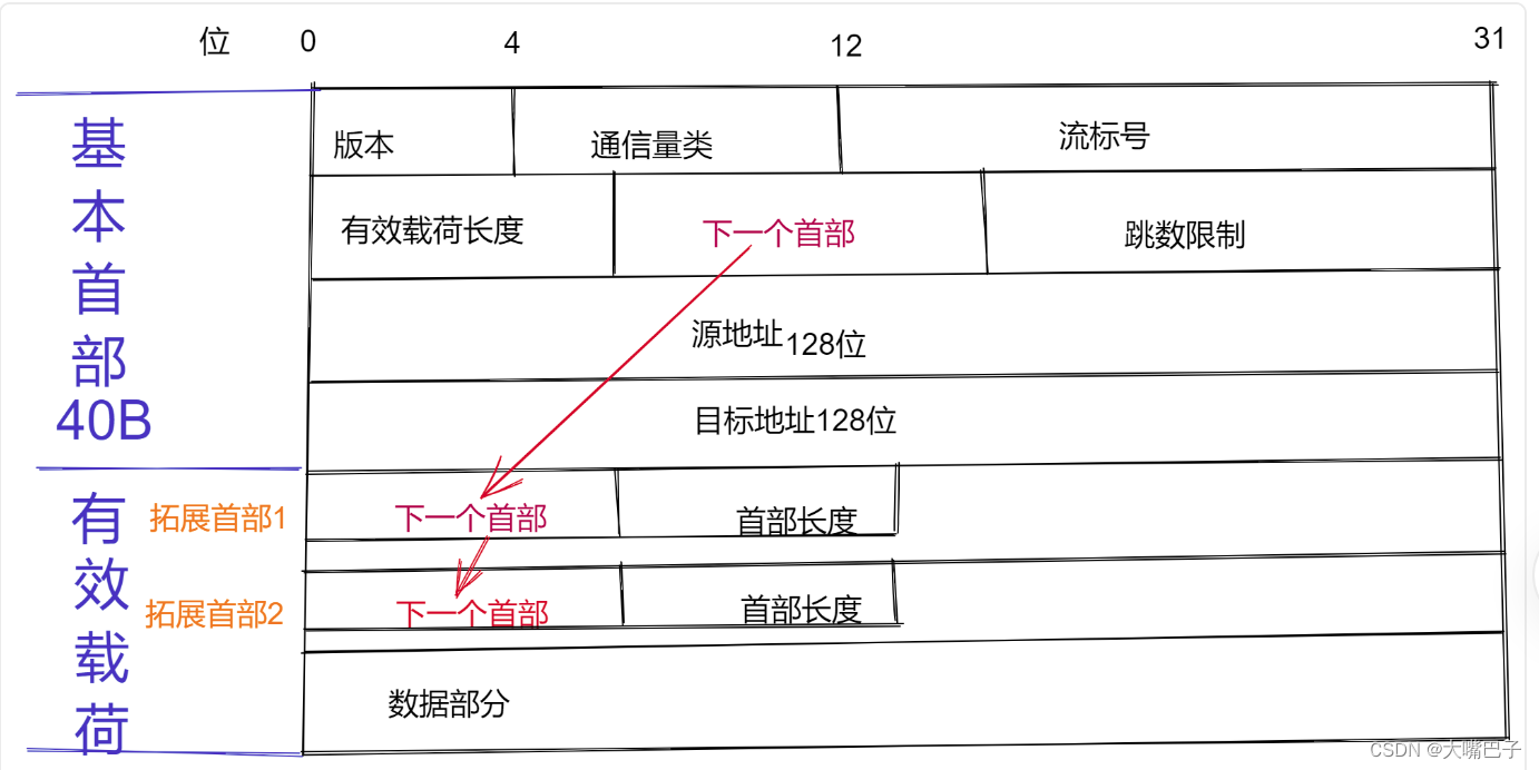 ipv6分组格式图片