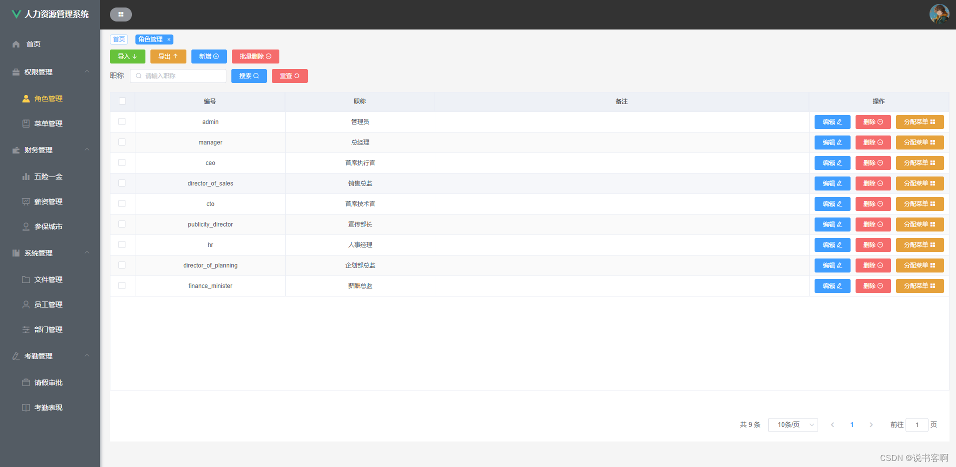 Java毕业设计—vue+SpringBoot人事管理OA系统前后端分离