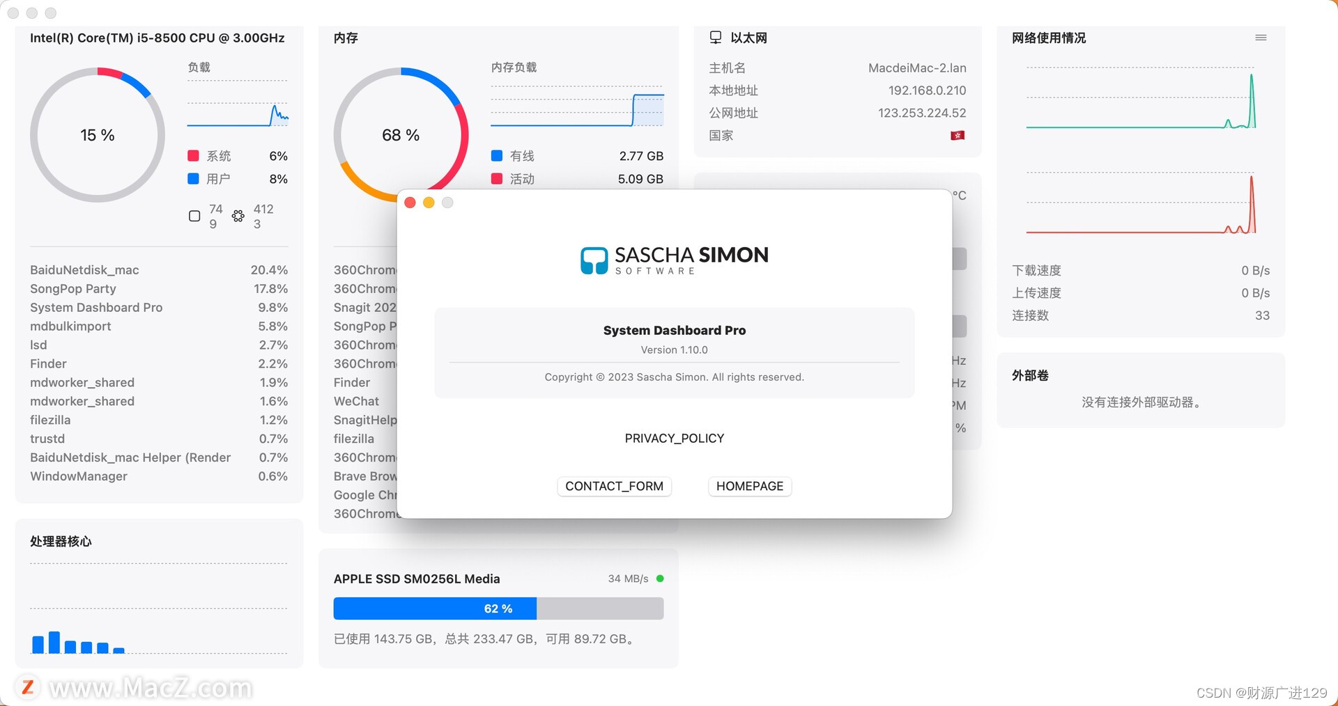 优化您的Mac体验——System Dashboard Pro for Mac(系统仪表板)