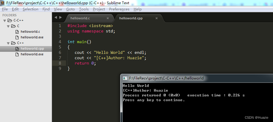 Sublime Text 3配置C/C++开发环境