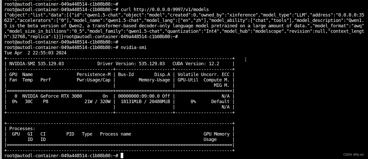 【xinference】（8）：在autodl上，<span style='color:red;'>使用</span>xinference<span style='color:red;'>部署</span><span style='color:red;'>qwen</span>1.5<span style='color:red;'>大</span><span style='color:red;'>模型</span>，速度特别快，同时还支持函数调用，测试成功！