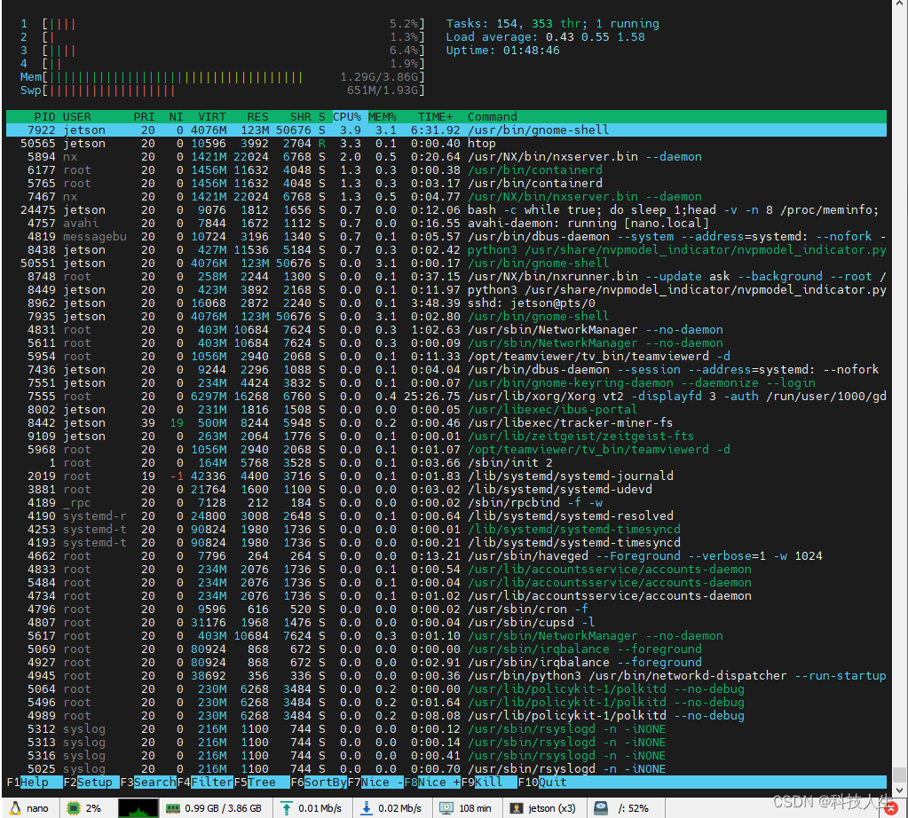 在ubuntu中查询与某脚本或某设备相关的进程，ps，pgrep，lsof，fuser，pstree，htop命令的使用指南