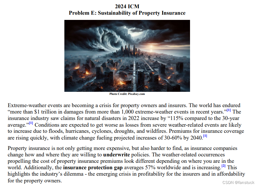 2024美国大学生数学建模E题财产保险的可持续模型详解思路+具体代码