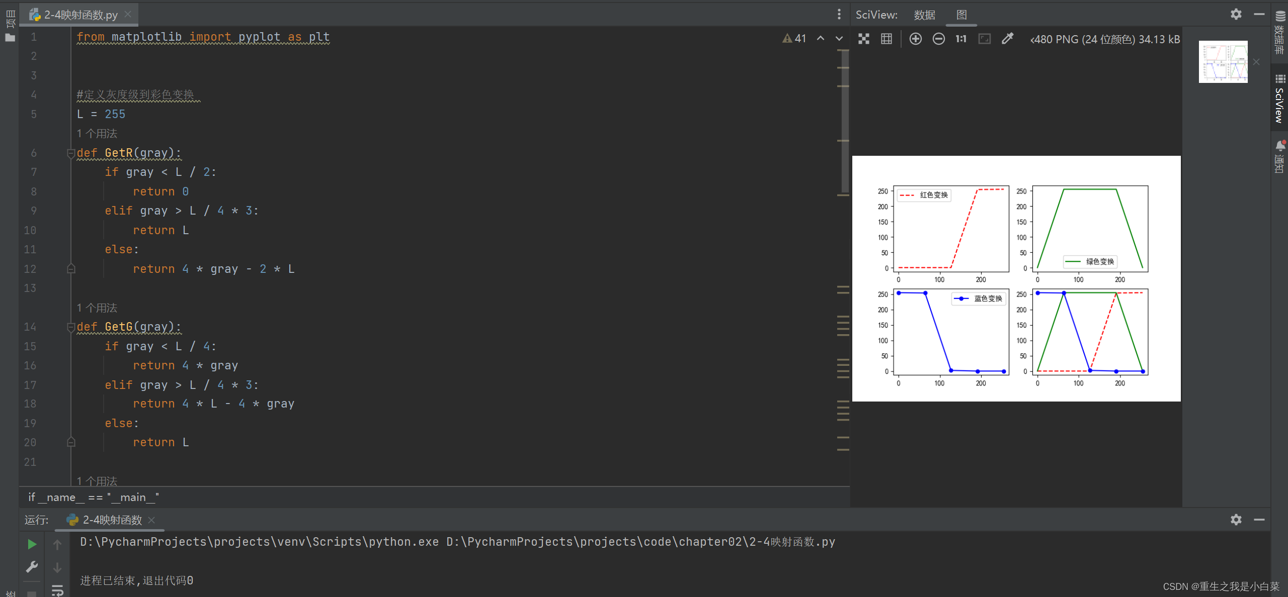 python之实验二颜色空间转换与分割