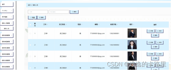 图5-8服务人员管理界面图