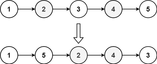 LeetCode-143. 重排链表【栈 递归 链表 双指针】